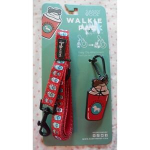 Puppuccino Frappuccino Pup Cup Sassy Woof Fabric Leash Coffee Espresso Star Clip